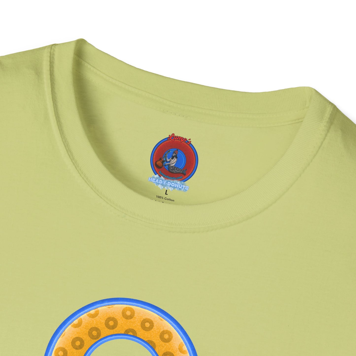 Plain Donuts/Unisex Soft-Style - "Plain Wide Mouthed Paradoxical Donuts" - yellow/light blue donuts