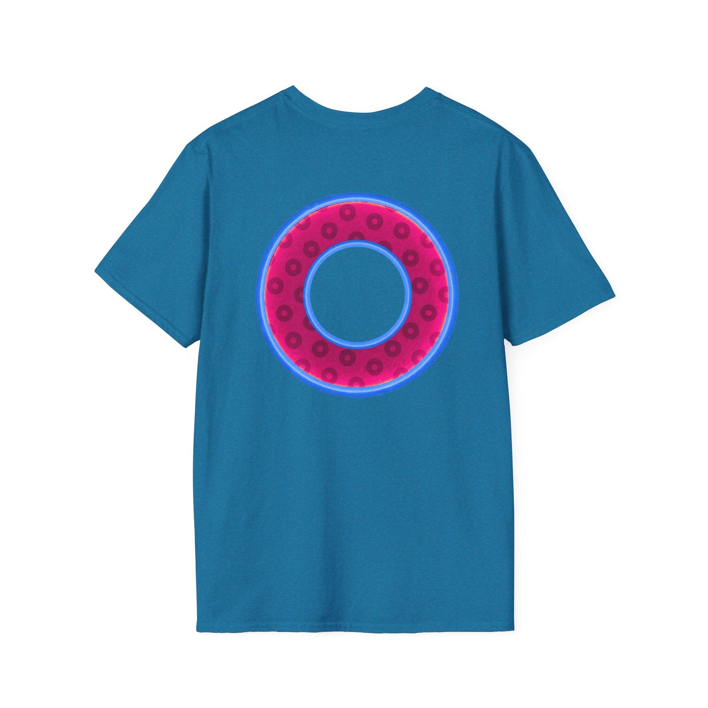 Plain Donuts/Unisex Soft-Style - "Plain Wide Mouthed Paradoxical Donuts" - bright magenta/light blue royal blue donuts