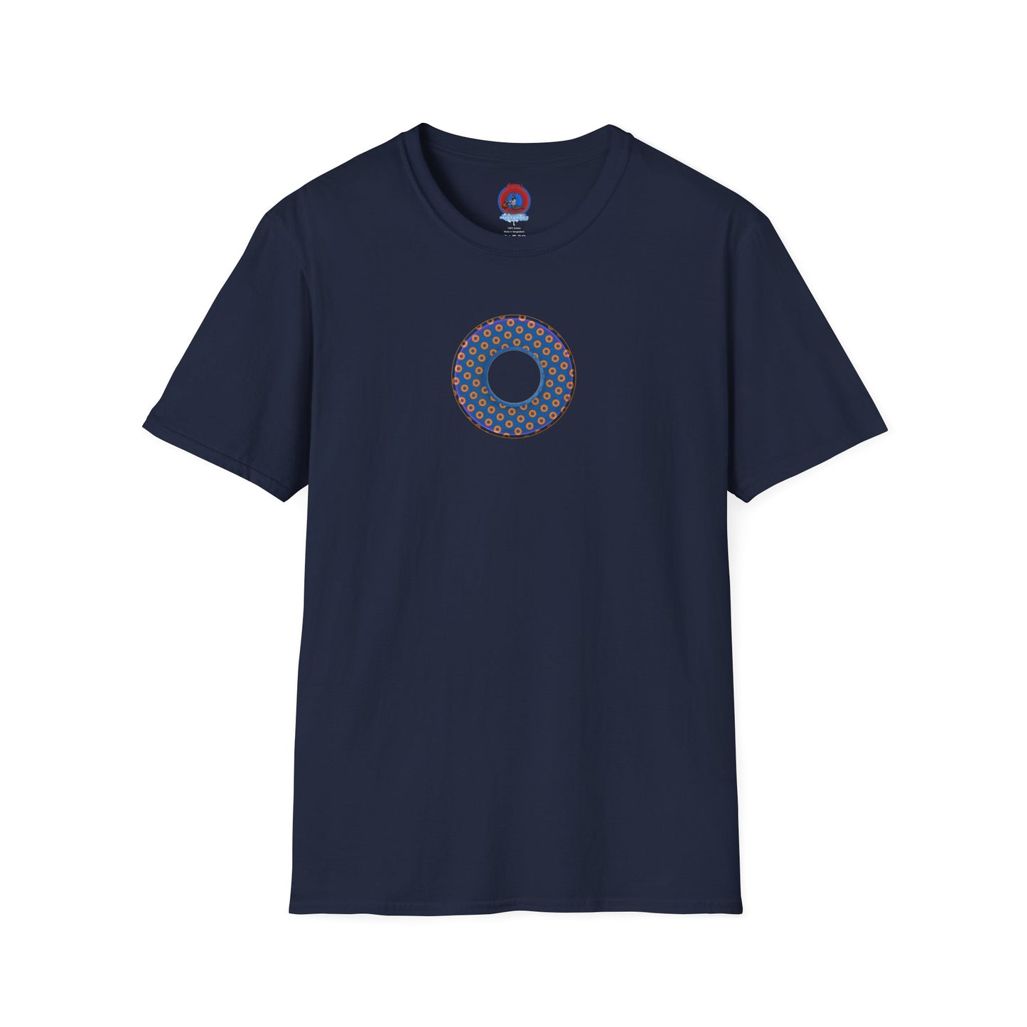 Plain Donuts/Unisex Soft-Style - "Plain Electric Paradoxical Donuts" - orange/blue donuts