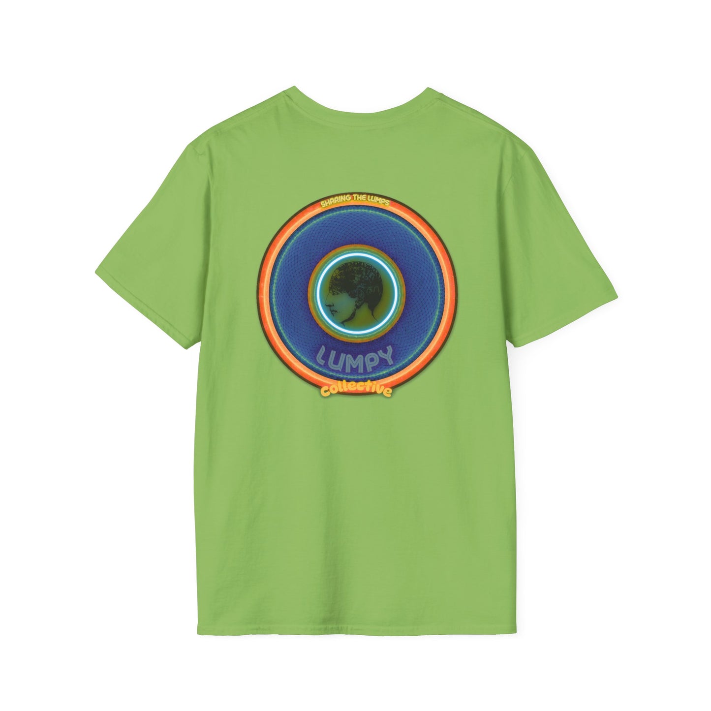 Classic Donut Tee - Unisex Soft-Style - "Lumpy Collective Donut" - blue/orange lumpy donut - variant 4