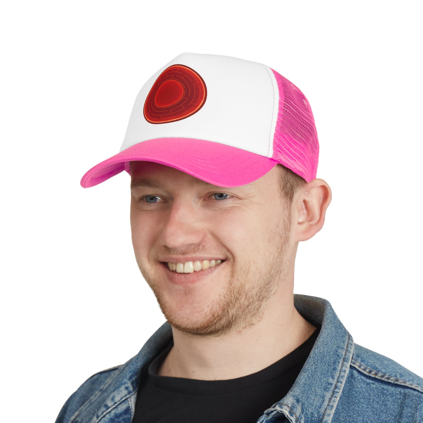 Lumpy Trucker Hat - "The Amazing Lumpy Donut Trucker Hat" - variant 2 - red donut