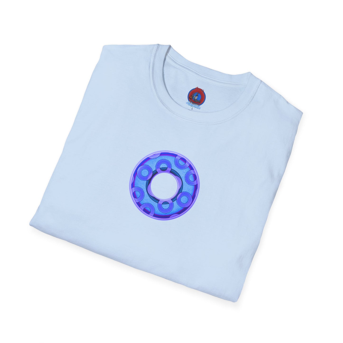 Plain Donuts/Unisex Soft-Style - "Plain Rustic Paradoxical Donuts" - light blue/purple donuts