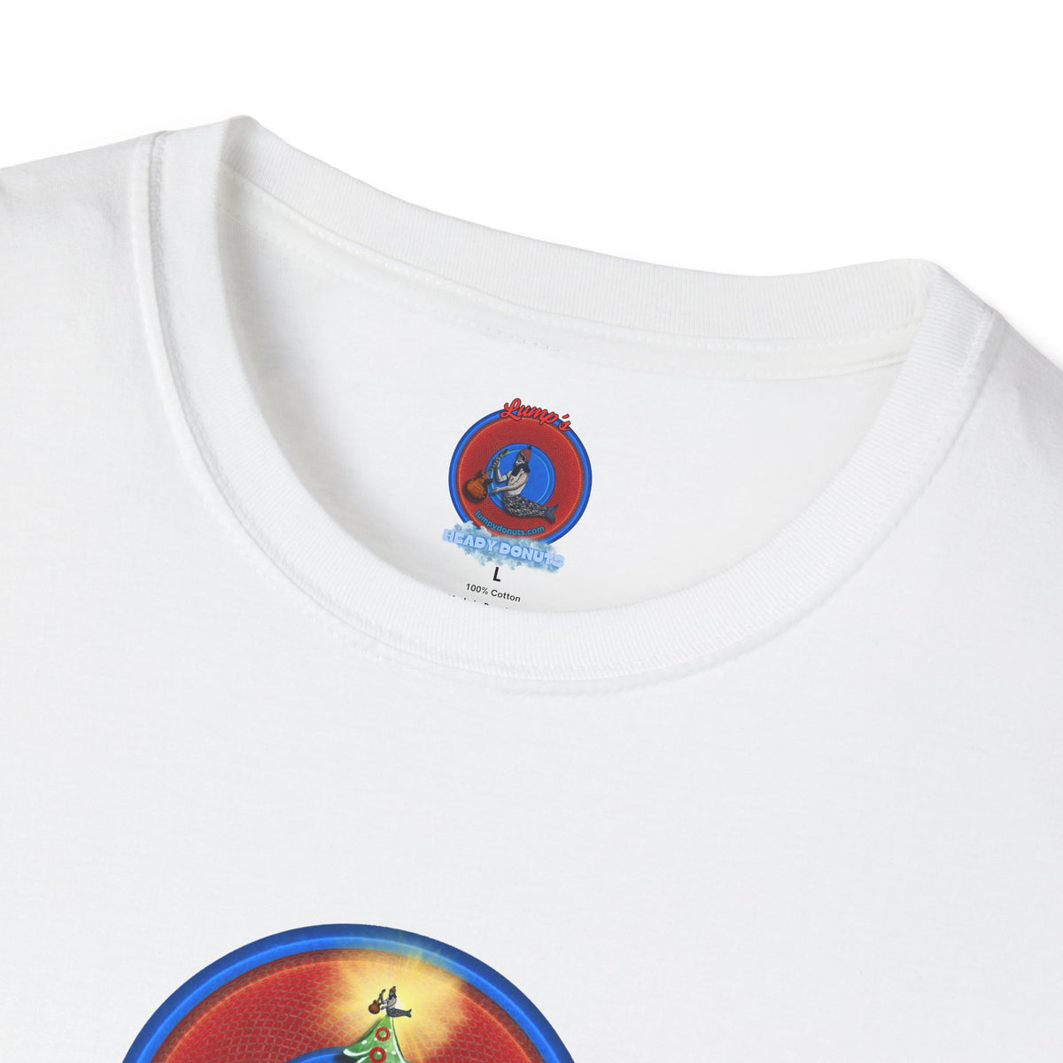 Classic Donut Tee - Unisex Soft-Style - "It's Always Phishmas in Philly" - rustic red/blue donut