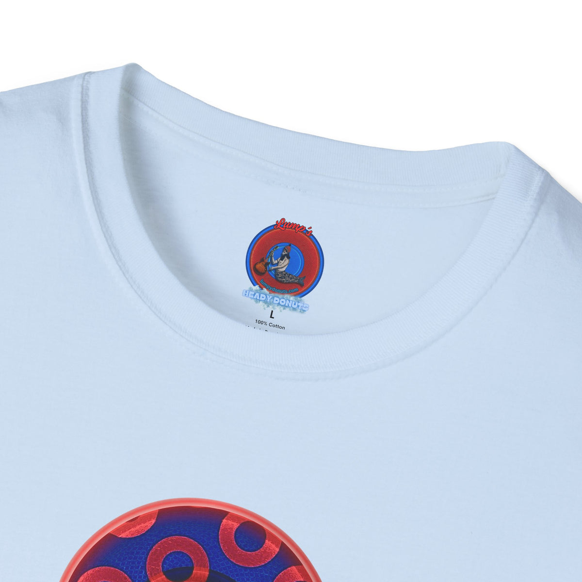 Classic Donut Tee - Unisex Soft-Style - "Kaleidoscope Abyss of Donut" - paradoxical print - variant 2 - series 1.0 - donut vortex - red/blue