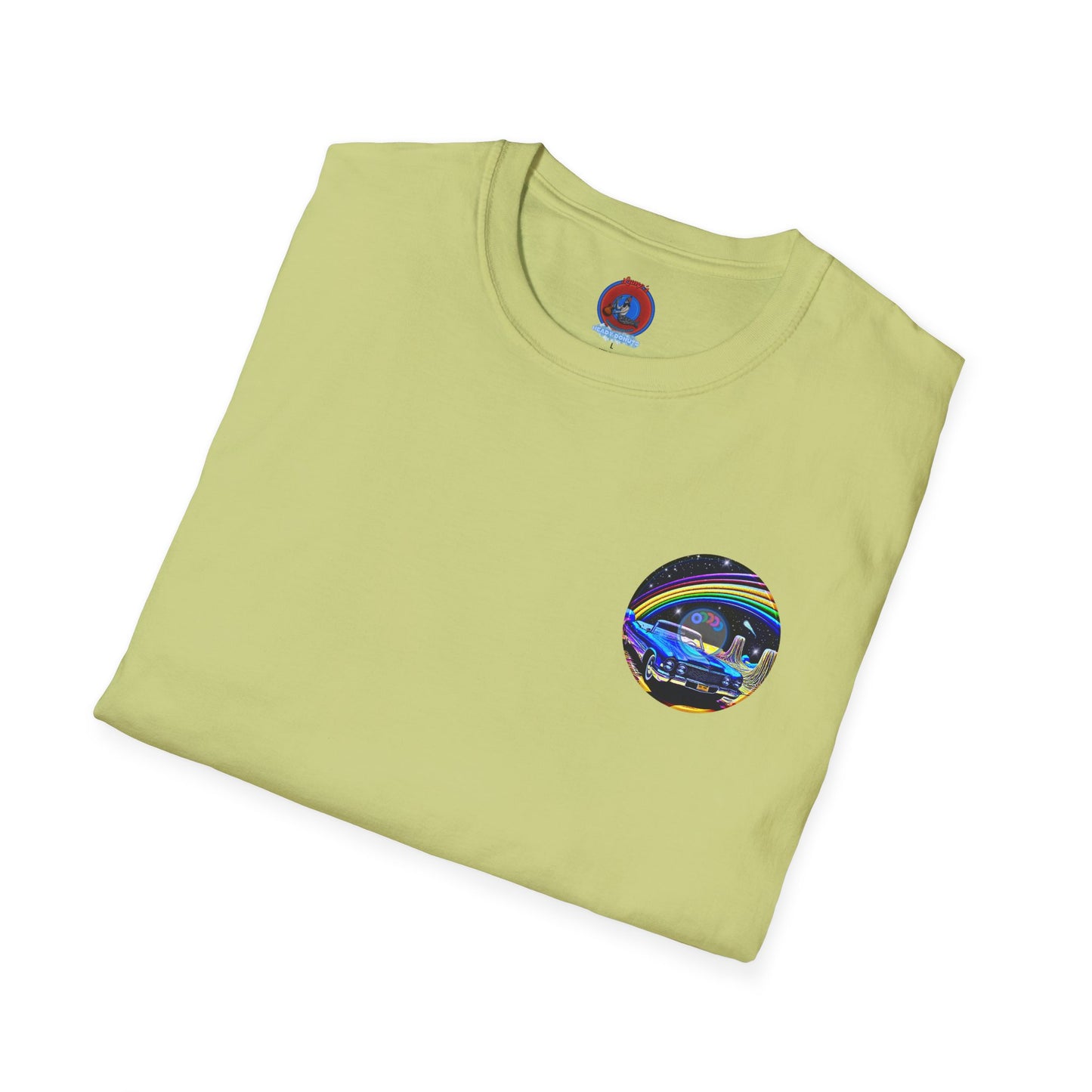 Classic Donut Tee - Unisex Soft-Style - "Halley's Caddy" - series 1.0  - variant 2 - black/picture donut