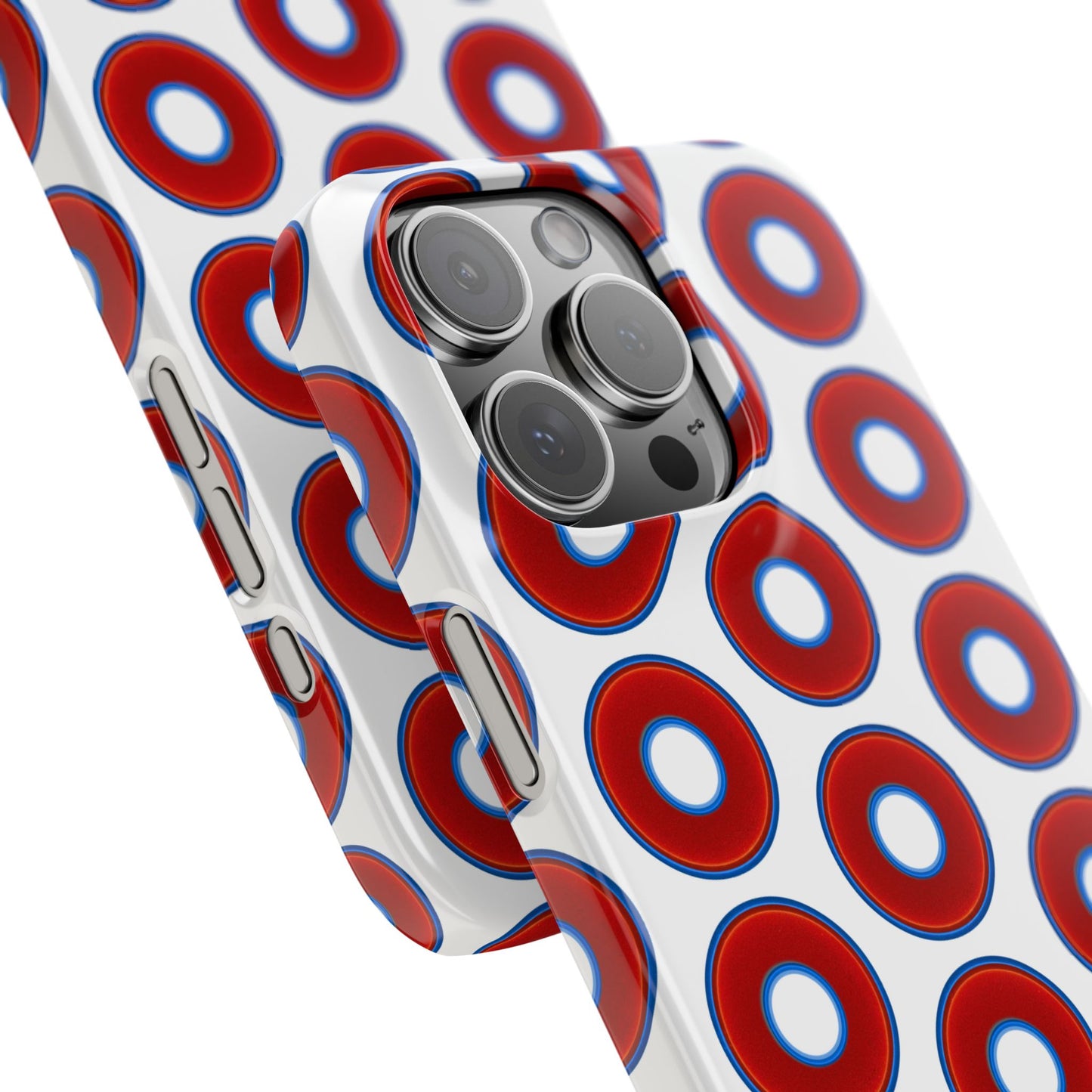 Lumpy Donut Snap Case - red vivid donut print w/white background