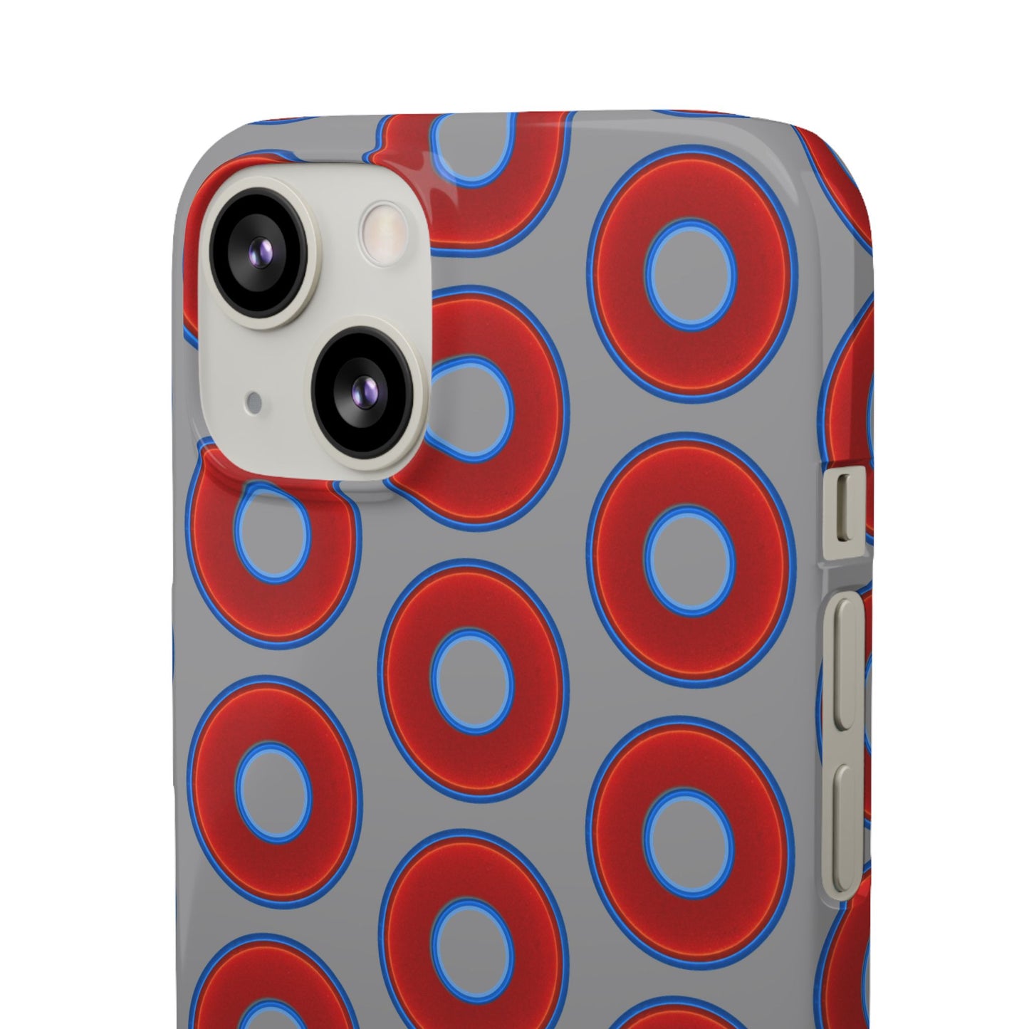 Donut Snap Case - red vivid donut print w/gray background