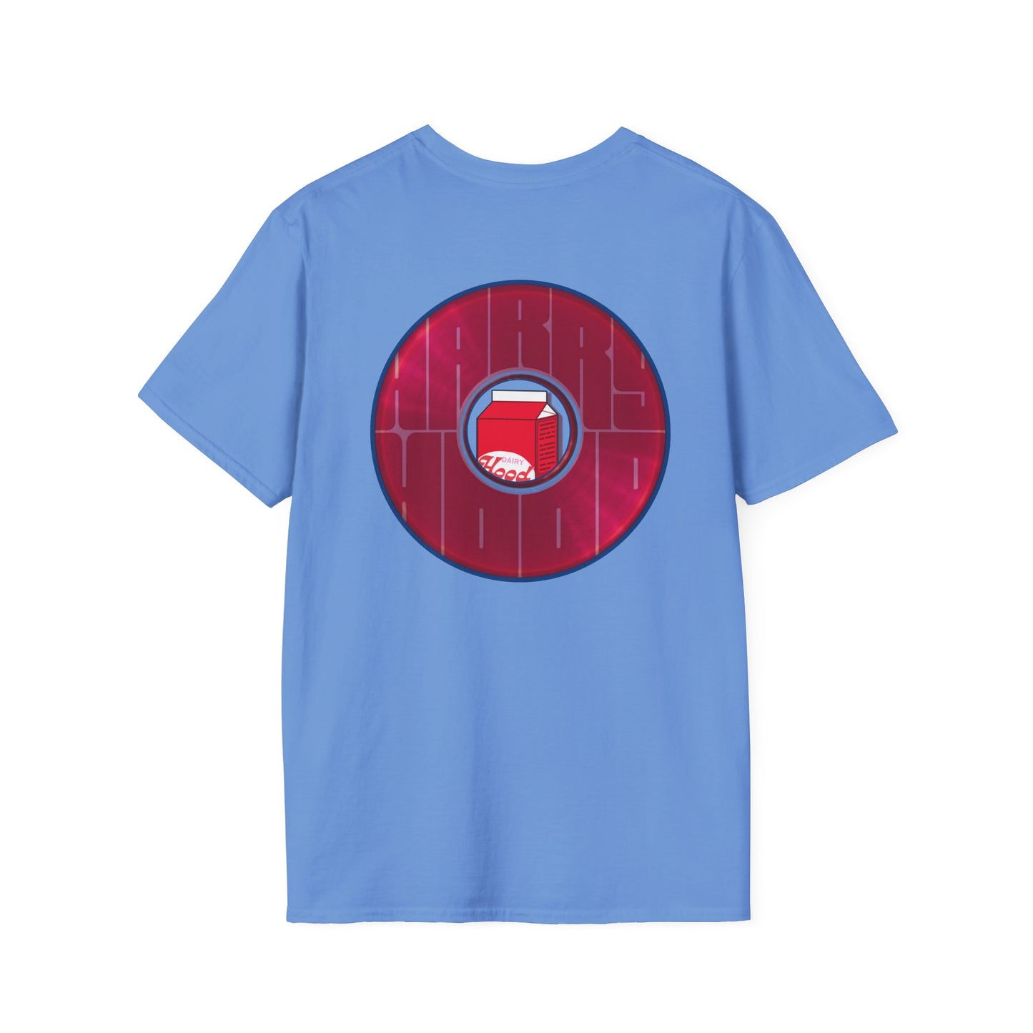 Classic Donut Tee - Unisex Soft-Style - "Harry Left His Shirt" - series 1.0  - variant 3 - red/magenta donut - w/milk