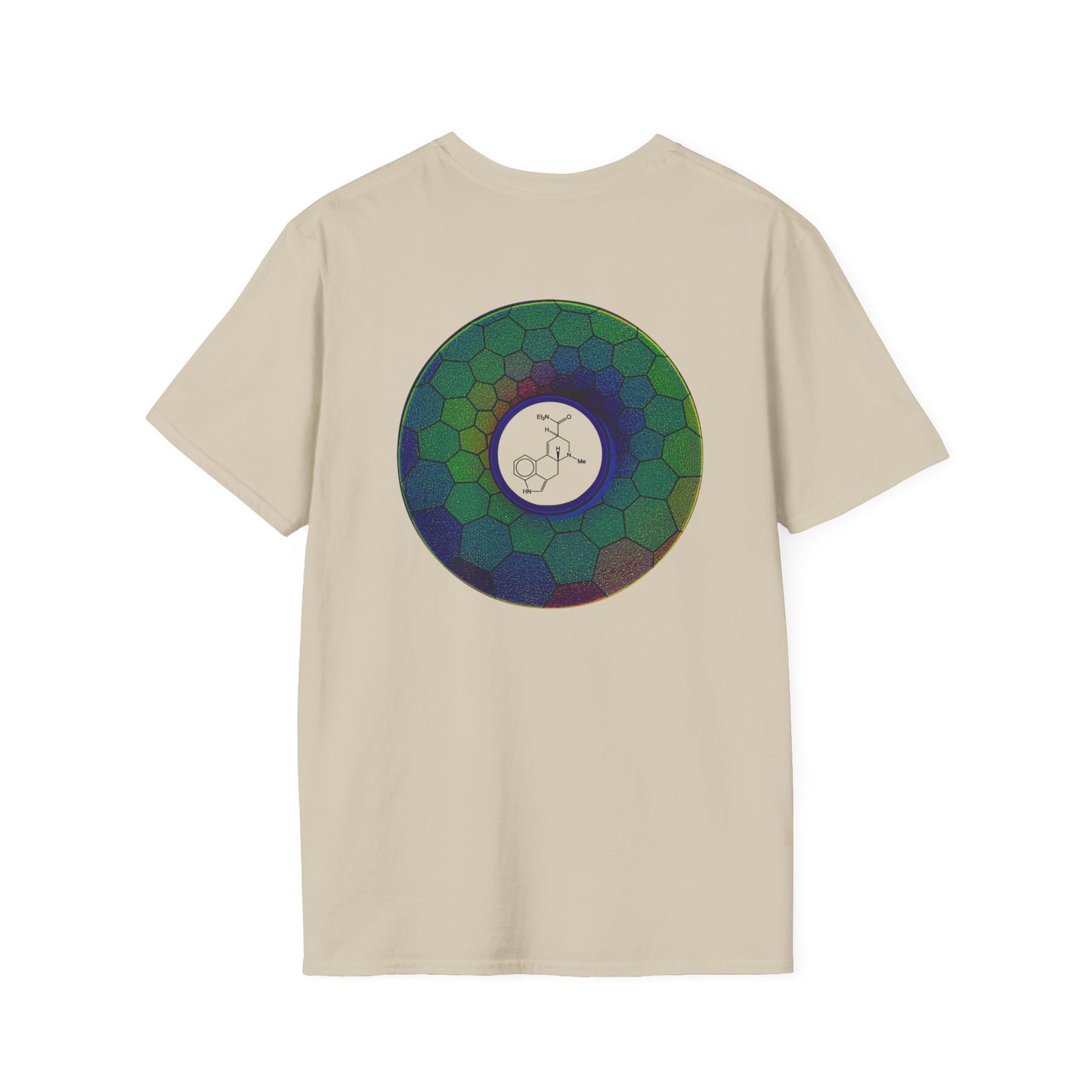 Classic Donut Tee - Unisex Soft-Style - "Dr. Albert Hofmann's Favorite Donut" - series 1.0  - variant 1 - green hexadonut