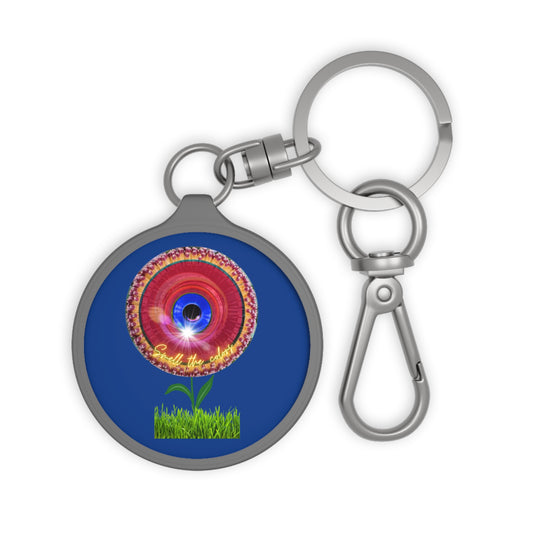 Lumpy Donut Keychain - "Smell the Donuts Outside on my Lawn" - series 1.0 - variant 2 - red donut