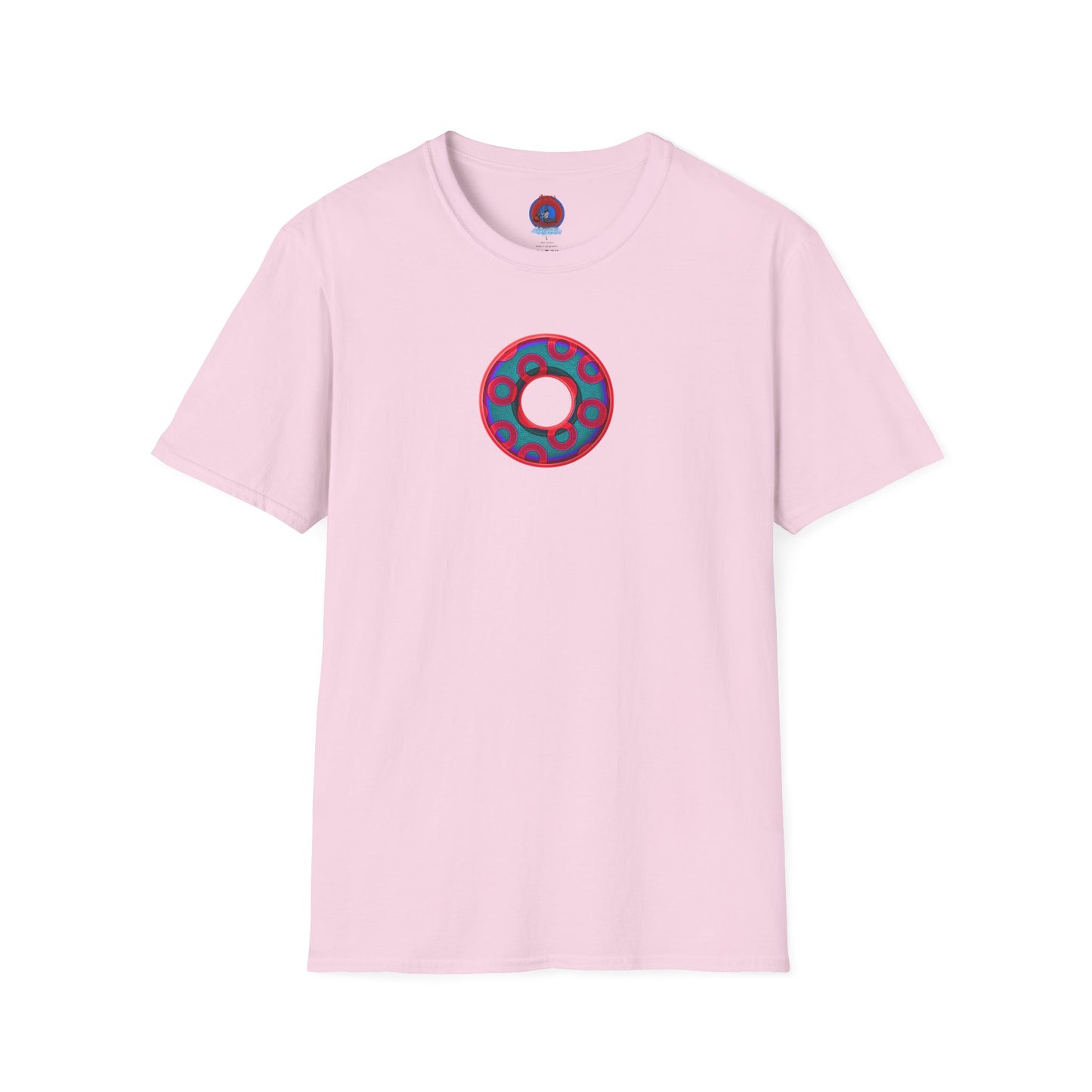 Plain Donuts/Unisex Soft-Style - "Plain Rustic Paradoxical Donuts" - red/steel blue donuts