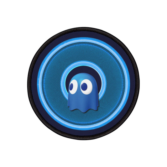 Iron-On Donut Patch - "The Story of the Donut Patch" - rustic blue/light blue donut - variant 2