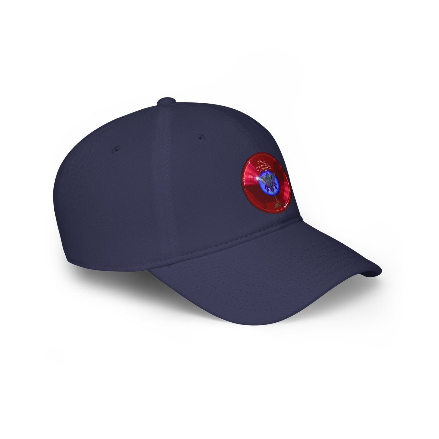 Lumpy Donut Baseball Cap - "The Joker's Personal Cap" - variant 1 - vivid red record donut w/