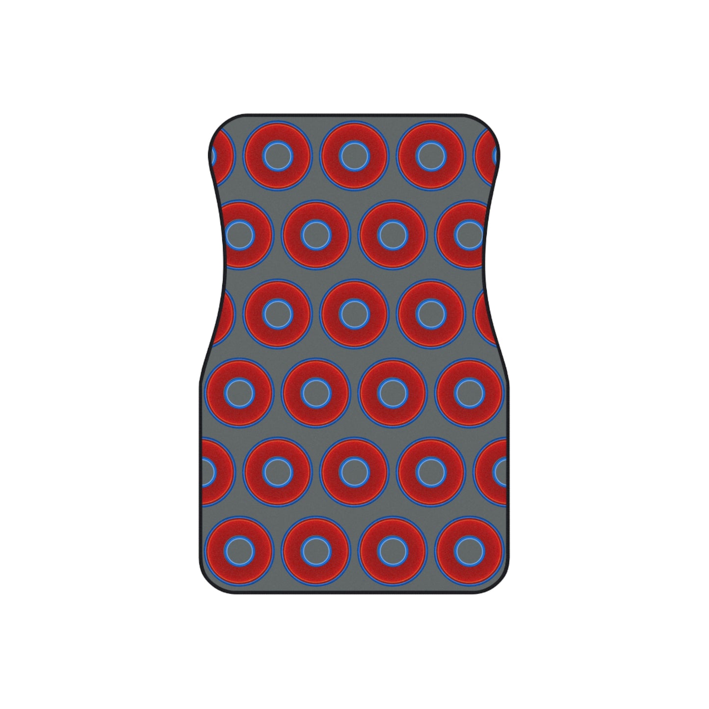 Contacted Car Mats - Set of 2/Front - vivid donut print w/dark gray background