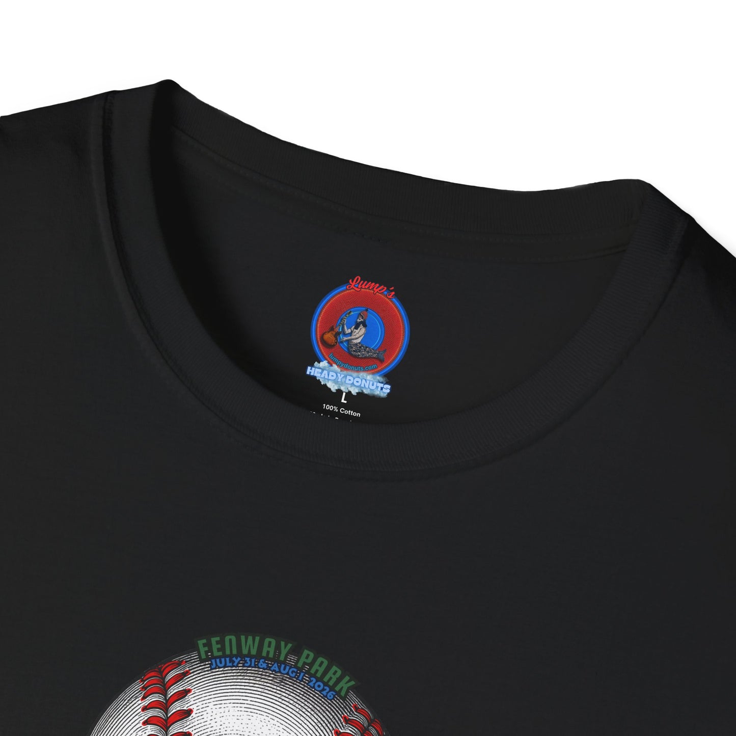 Classic Donut Tee - Unisex Soft-Style - "Phenway Ballpark Donuts" - white/red major league donut - variant 6