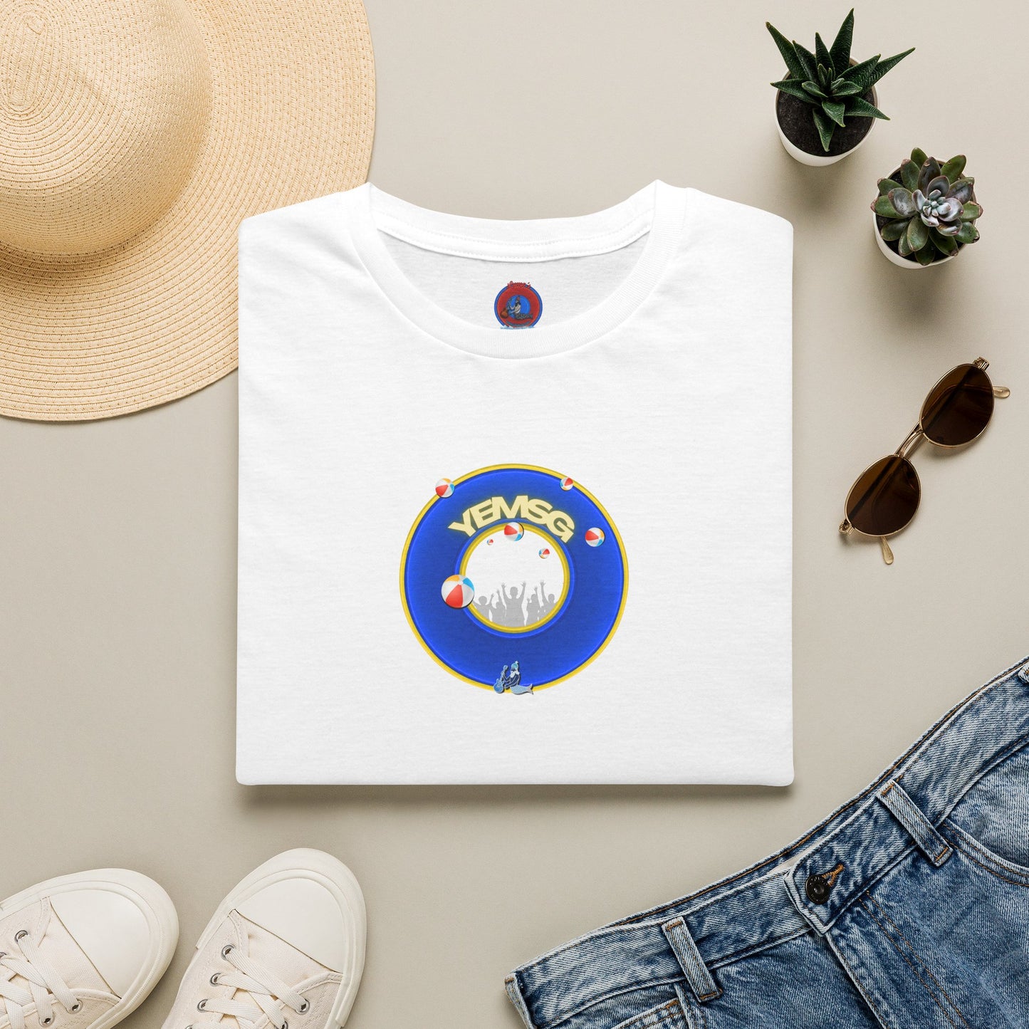 Donut Tee - Unisex Soft-Style - "The Donut's Secret Ingredient? MSG" - vivid blue/yellow donut - variant 2
