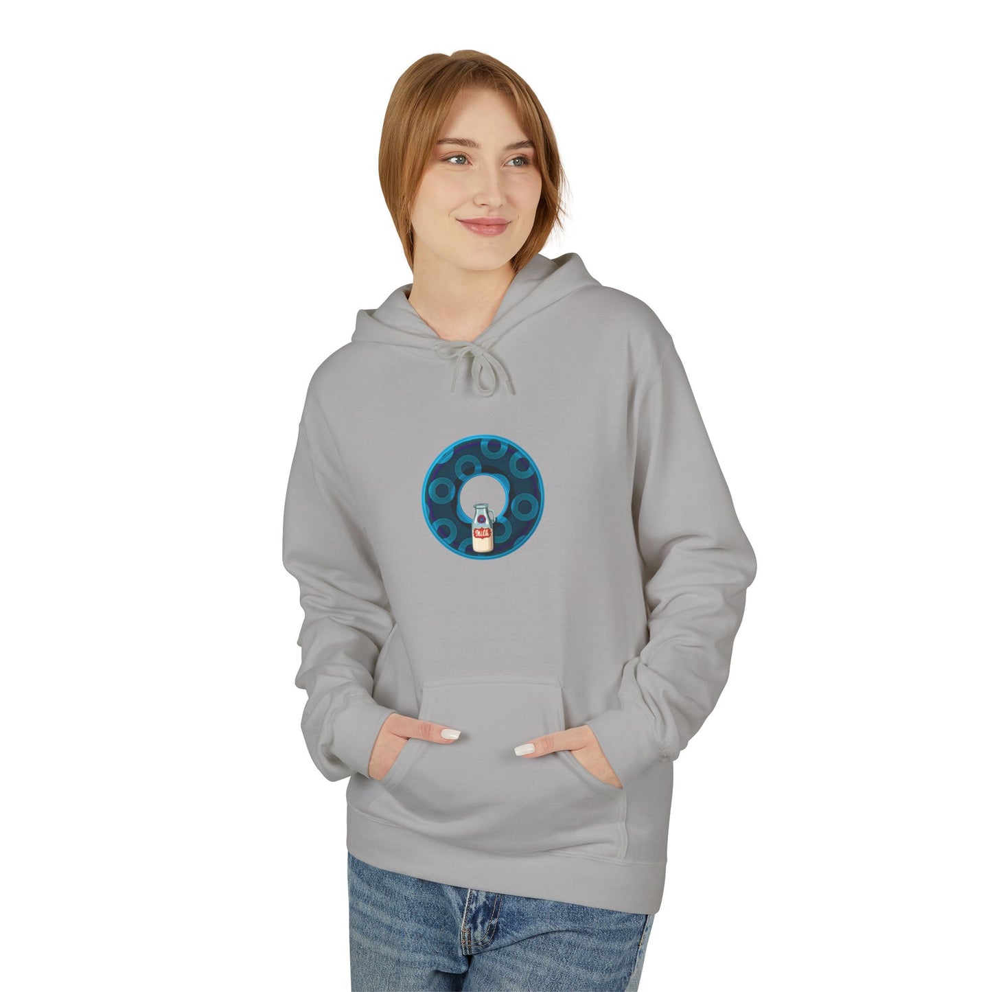Fleece Harry Hoodies [Midweight Soft-style] - "Wooked Cream Dairy - YEMSG Donut" - blue/blue rustic paradox donut - variant 7