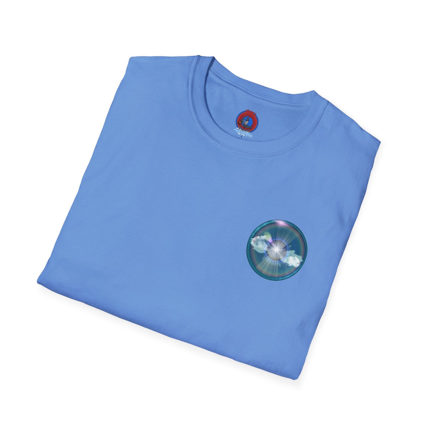 Classic Donut Tee - Unisex Soft-Style - "The Divided Donut" - variant 3 - blue donut [*50% to The Divided Sky Foundation]