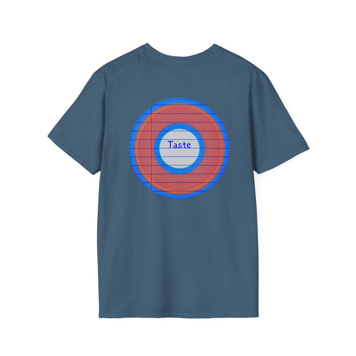 Classic Donut Tee - Unisex Soft-Style - "That's 1 Tasty Donut" - series 1.0  - variant 1 - red donut w/blue ink