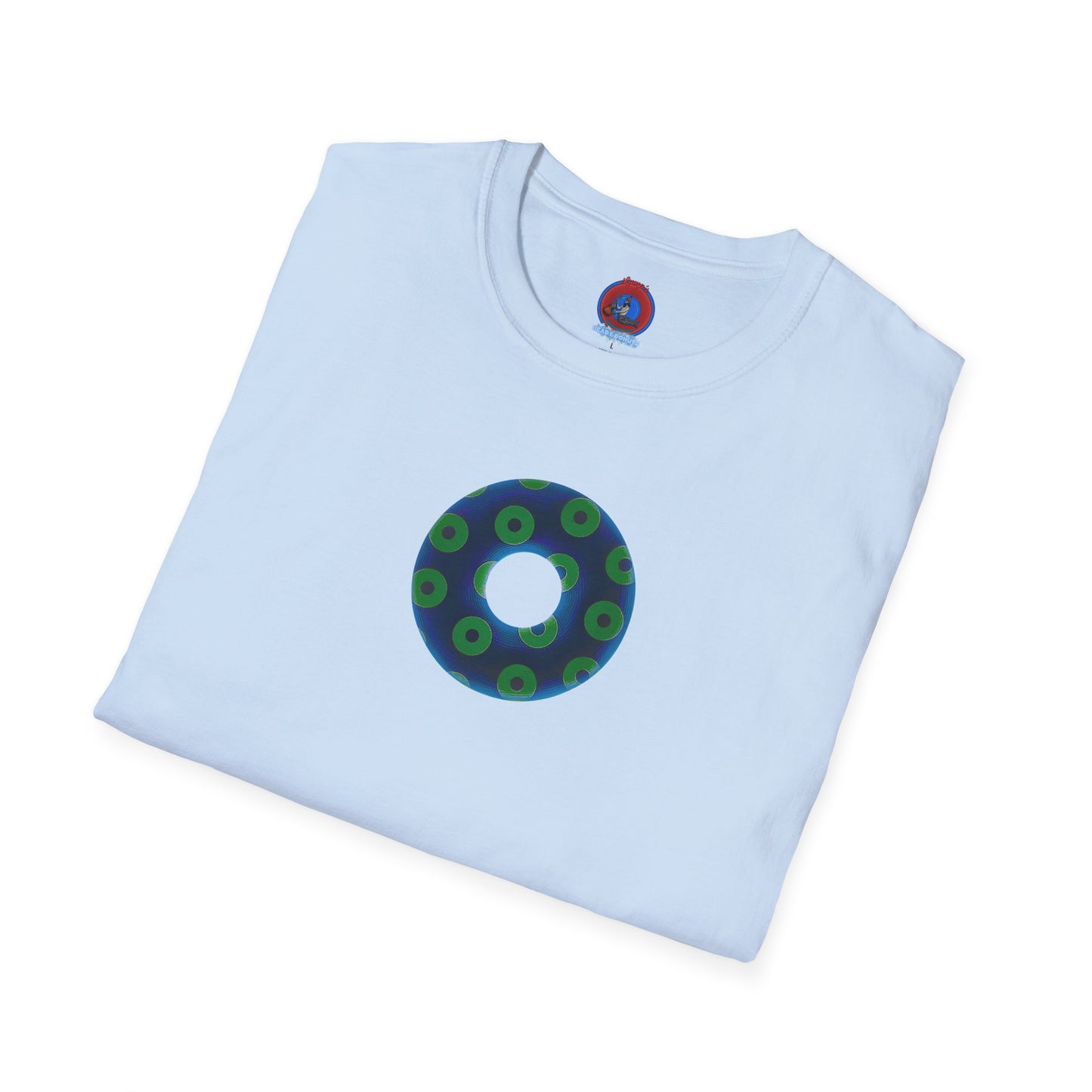 Plain Donuts/Unisex Soft-Style - "Plain Blimpy Paradoxical Donuts" - dark blue/lime green donuts
