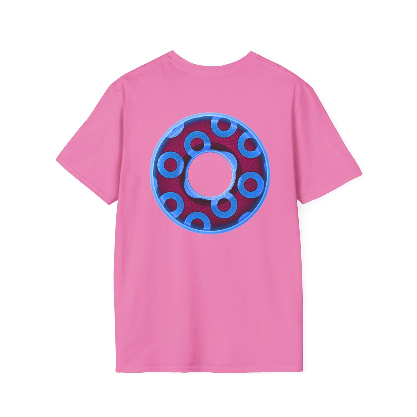Plain Donuts/Unisex Soft-Style - "Plain Rustic Paradoxical Donuts" - light blue/burgundy donuts