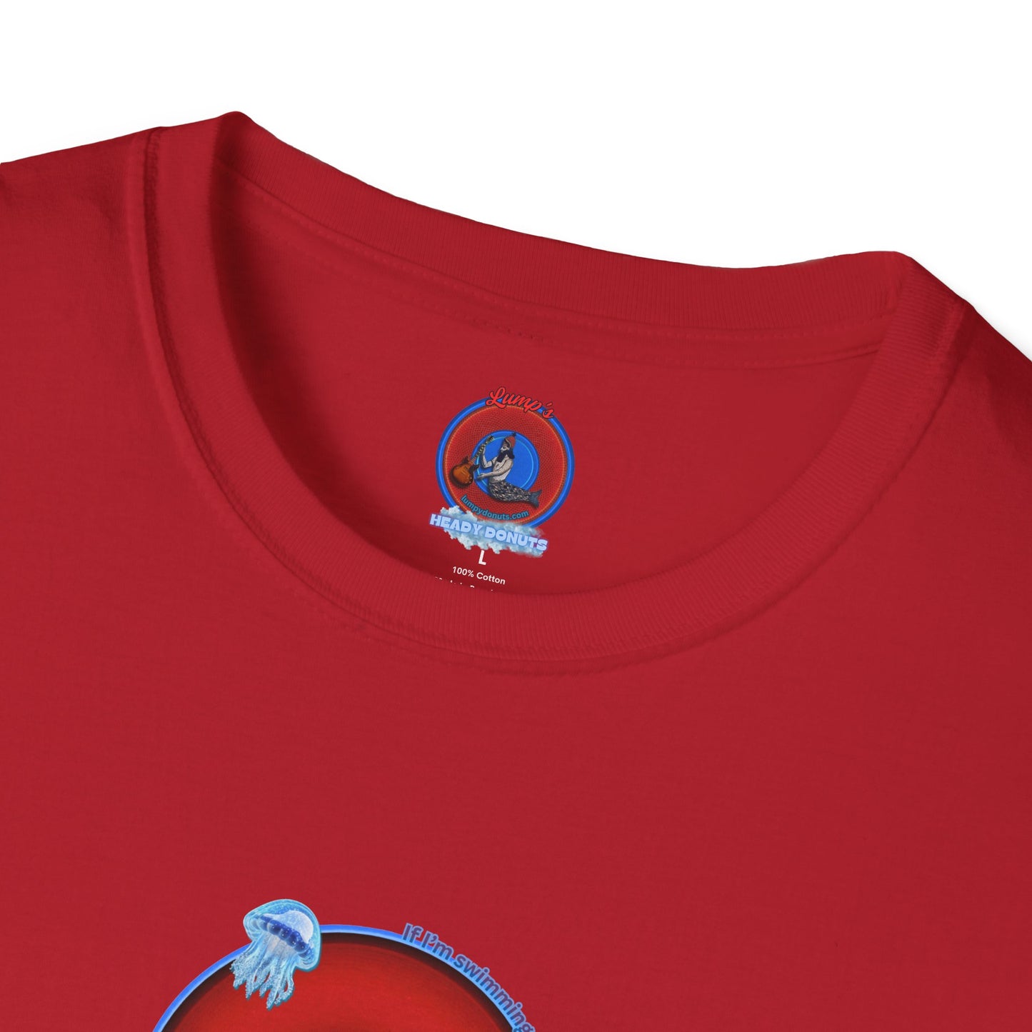 Classic Donut Tee - Unisex Soft-Style - "The Swimmer's Donut" - plump red donut