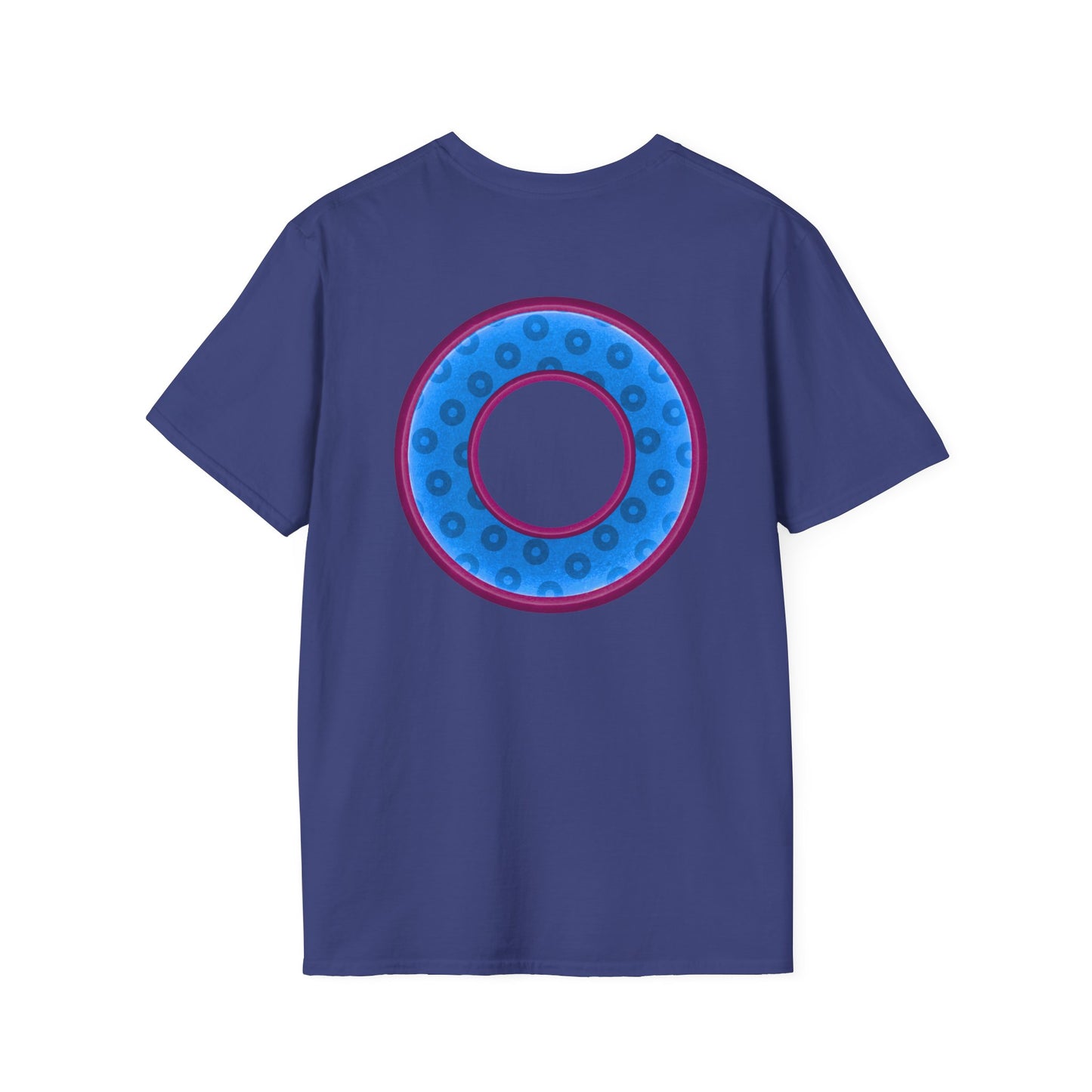 Plain Donuts/Unisex Soft-Style - "Plain Wide Mouthed Paradoxical Donuts" - light blue/dark magenta donuts