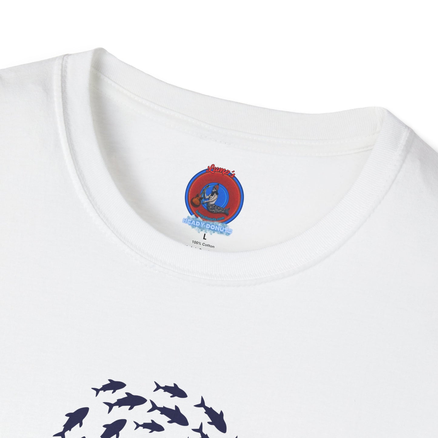 Classic Donut Tee - Unisex Soft-Style - "Skoolie of Phishies" - fish donut - variant 3
