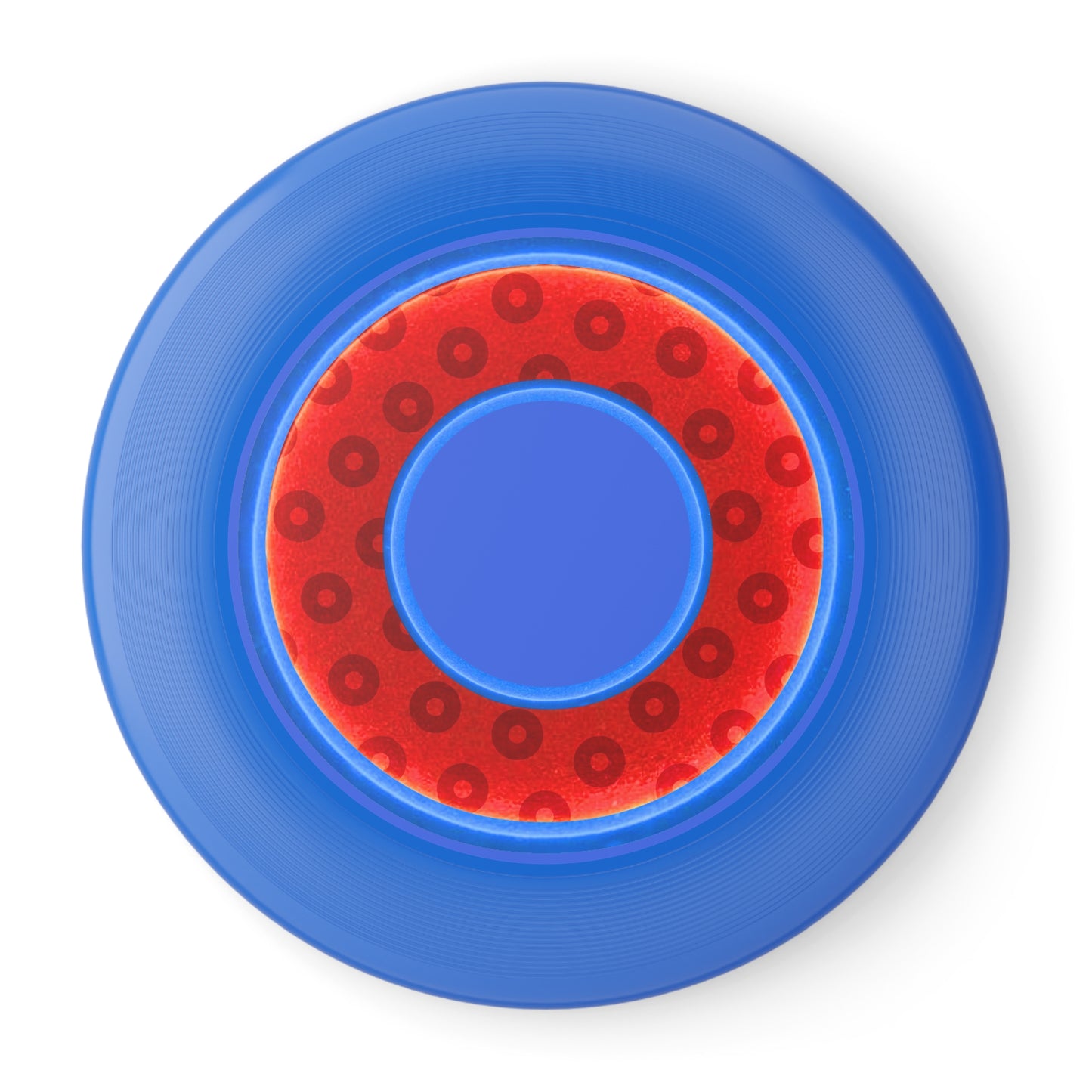 Lumpy Wham-O Donut Frisbee - "Wide Mouthed Paradox Donut" - red/royal blue