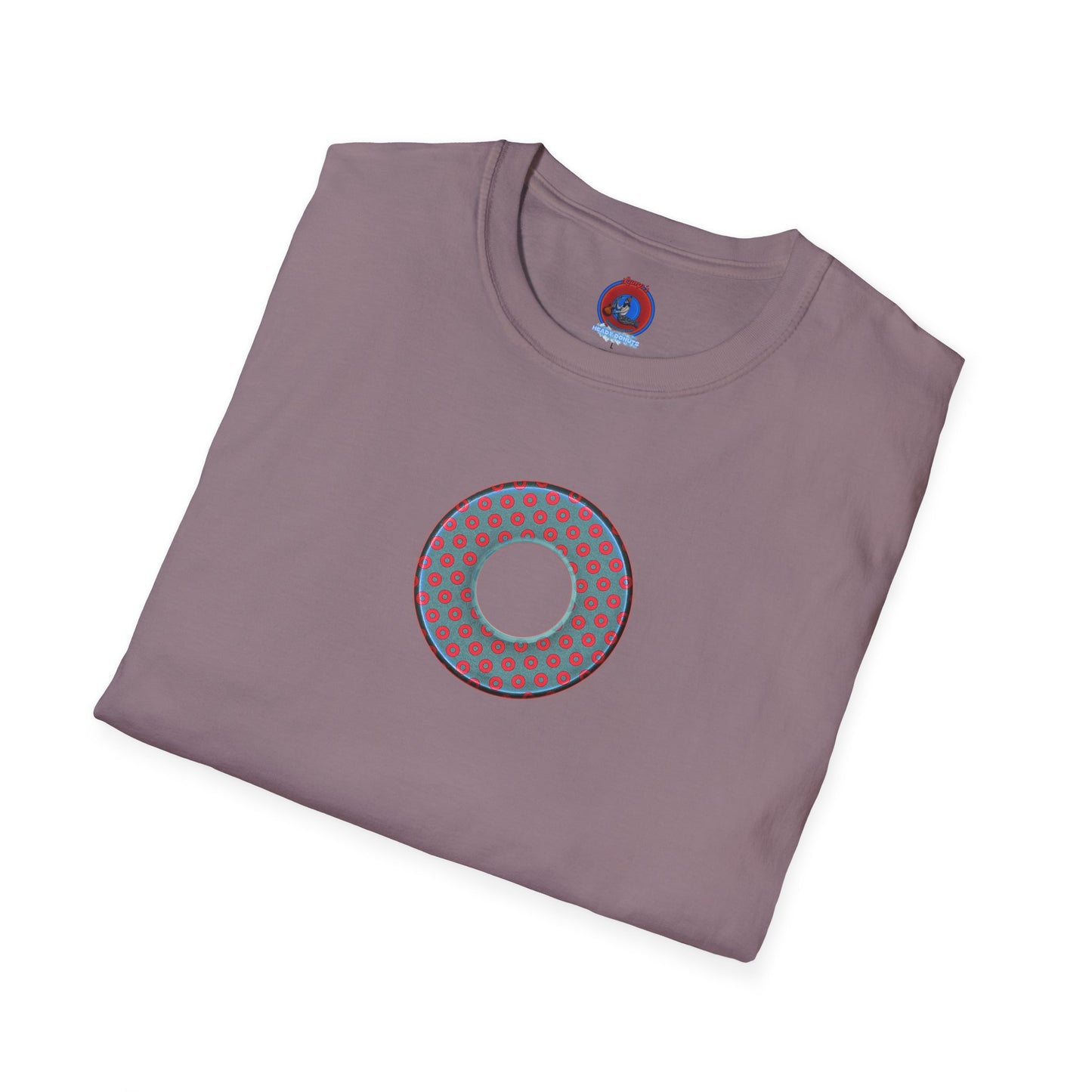 Plain Donuts/Unisex Soft-Style - "Plain Electric Paradoxical Donuts" - steel blue/red donuts