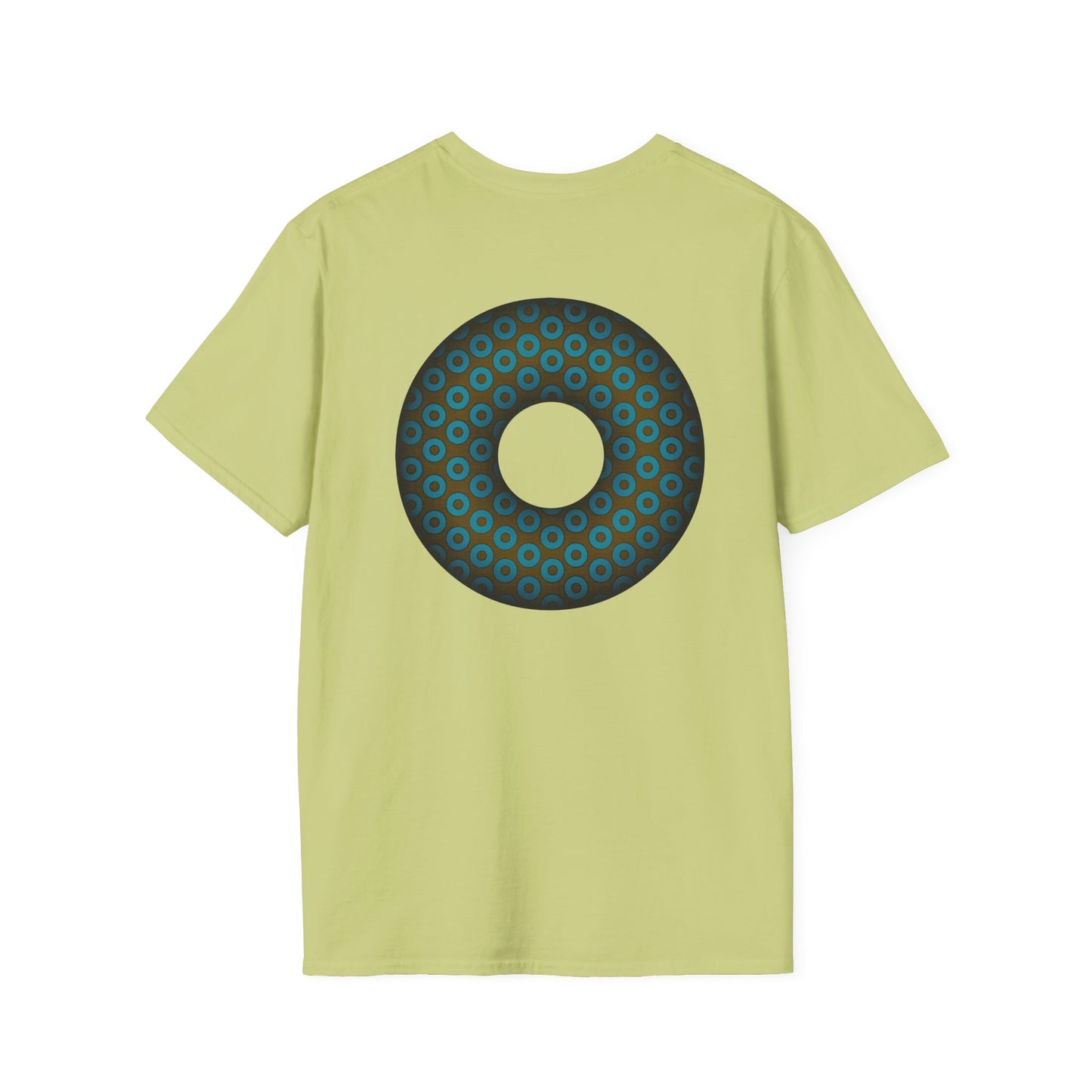 Plain Donuts/Unisex Soft-Style - "Plain Paradoxical Grided Donuts" - teal/brown donuts