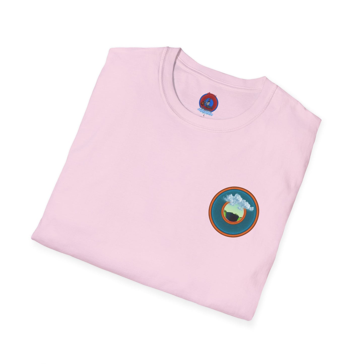 Classic Donut Tee - Unisex Soft-Style - "Got Rhombus?" - series 1.0  - variant 3 - aquamarine/orange donut