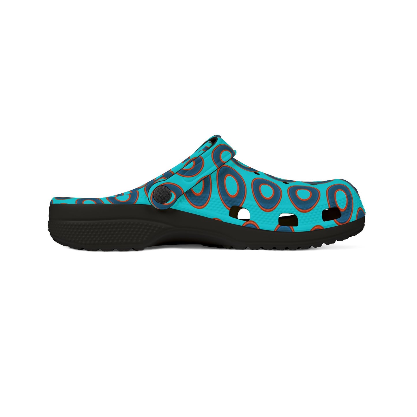 Spatchcocks - donut slip-on shoes - blue rustic donuts w/electric blue background [unisex]
