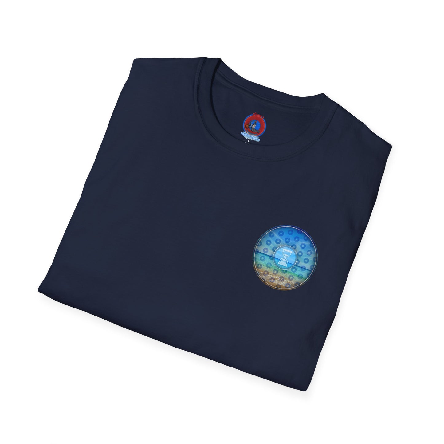 Classic Donut Tee - Unisex Soft-Style - "Still Loading Sand" - vivid blue paradoxical pic donut - variant 2