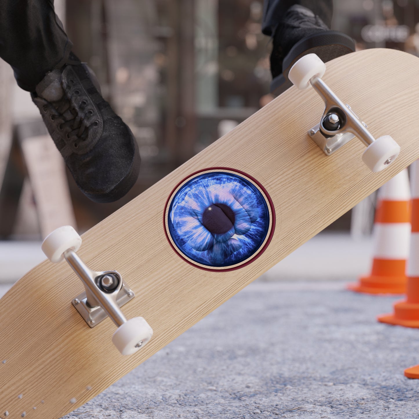 Donut Bumper/Outdoor Sticker - "The Eye Sore Donut Sticker" - series 1.0 - variant 1 - blue donut - [Die-Cut] 6"x 6"