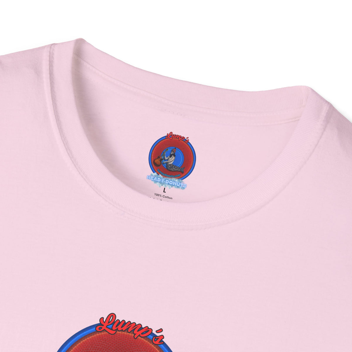 Classic Donut Tee - Unisex Soft-Style - "Lump's Heady Donuts Logo" - series 1.0  - red/blue rustic donut