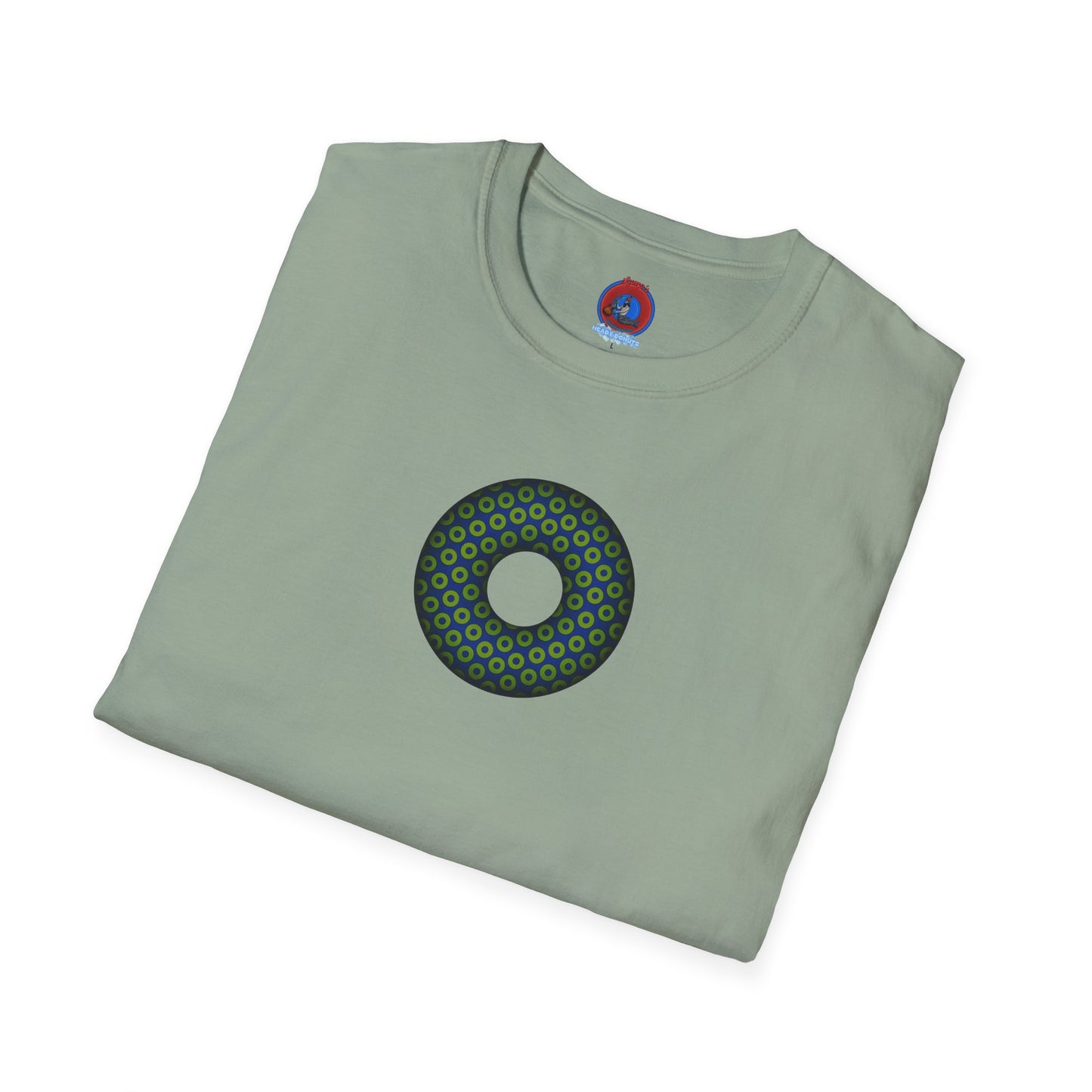 Plain Donuts/Unisex Soft-Style - "Plain Paradoxical Grided Donuts" - lime/dark blue donuts