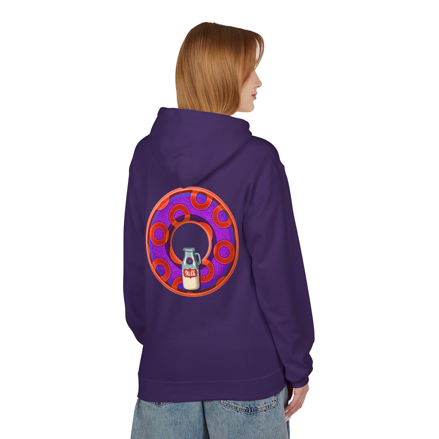 Fleece Harry Hoodies [Midweight Soft-style] - "Wooked Cream Dairy - YEMSG Donut" - blue/blue rustic paradox donut - variant 6