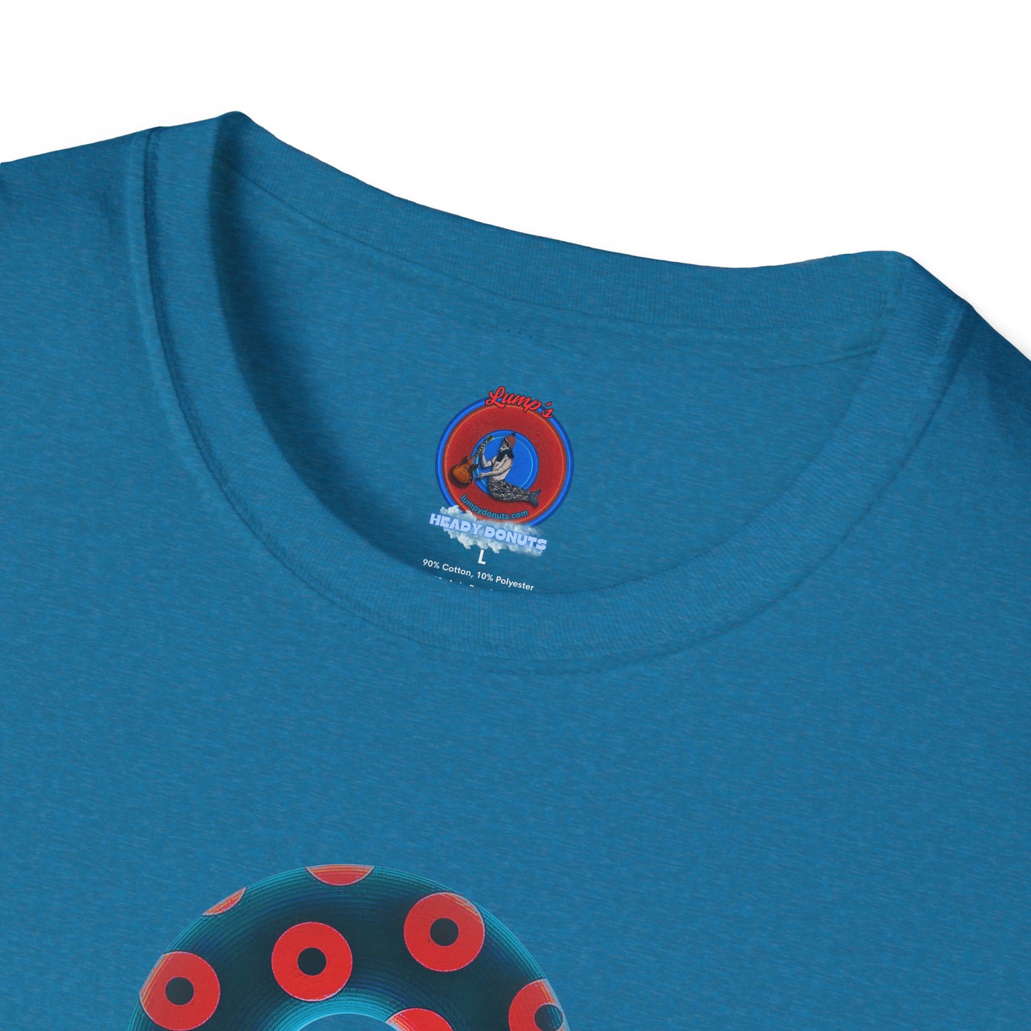 Plain Donuts/Unisex Soft-Style - "Plain Blimpy Paradoxical Donuts" - steel blue/red donuts