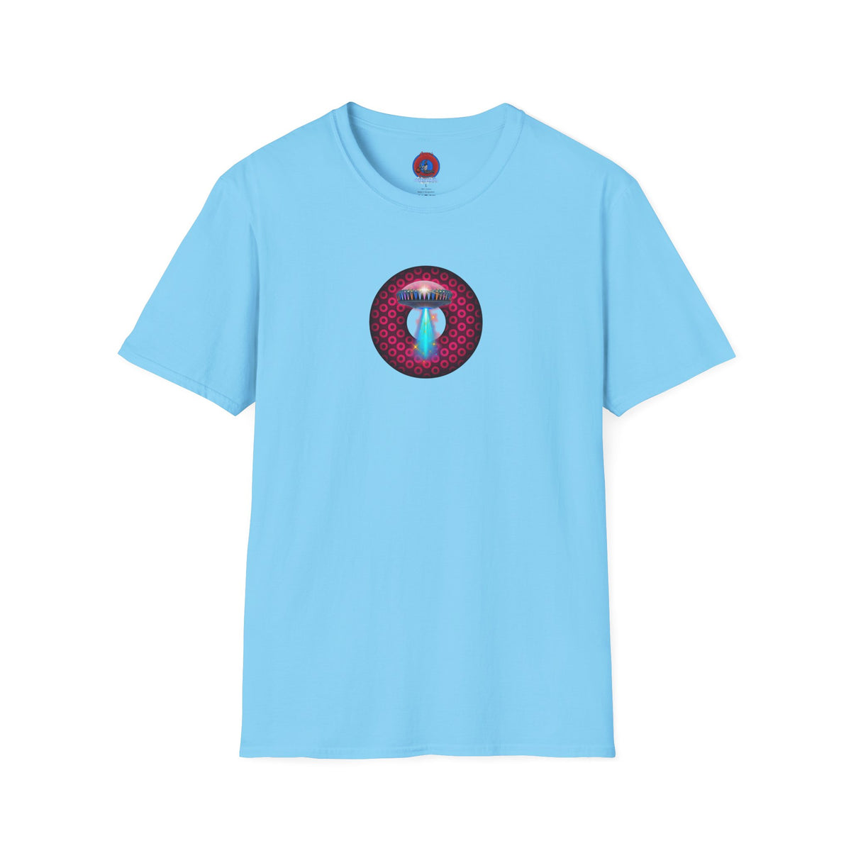 Classic Donut Tee - Unisex Soft-Style - "Donuts now Served on the Mothership" - series 1.0  - variant 2  - red/red paradoxical donut