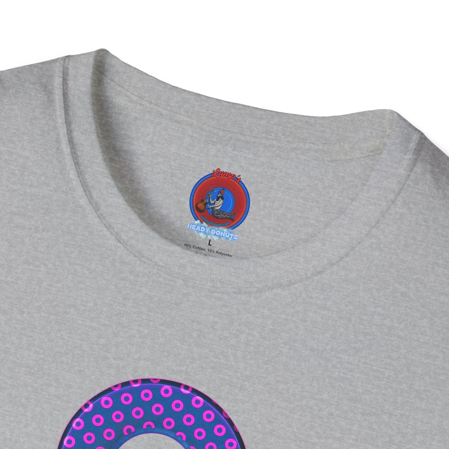 Plain Donuts/Unisex Soft-Style - "Plain Electric Paradoxical Donuts" - pink/dark blue donuts