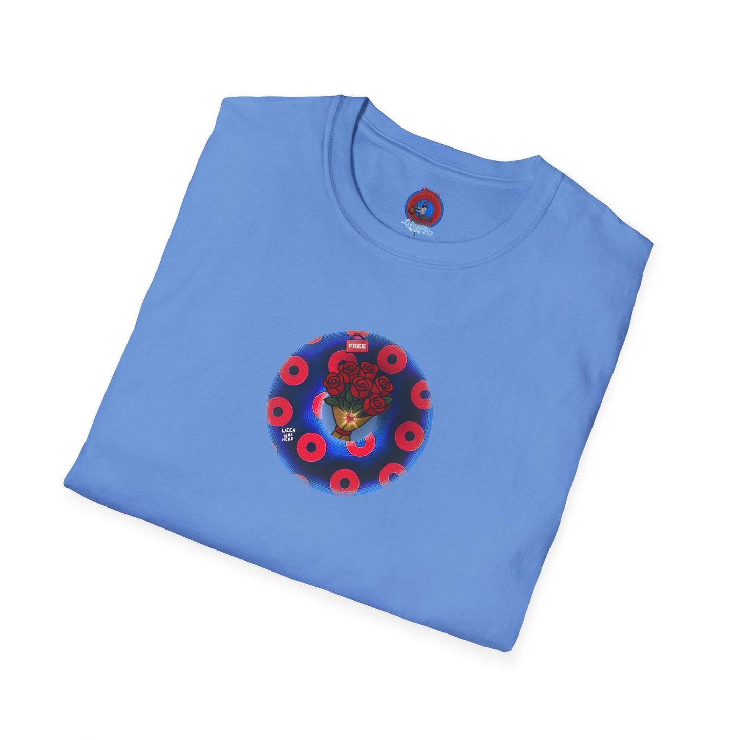 Classic Donut Tee - Unisex Soft-Style - "Donuts of Phreedom" - red/blue paradoxical blimpy donut