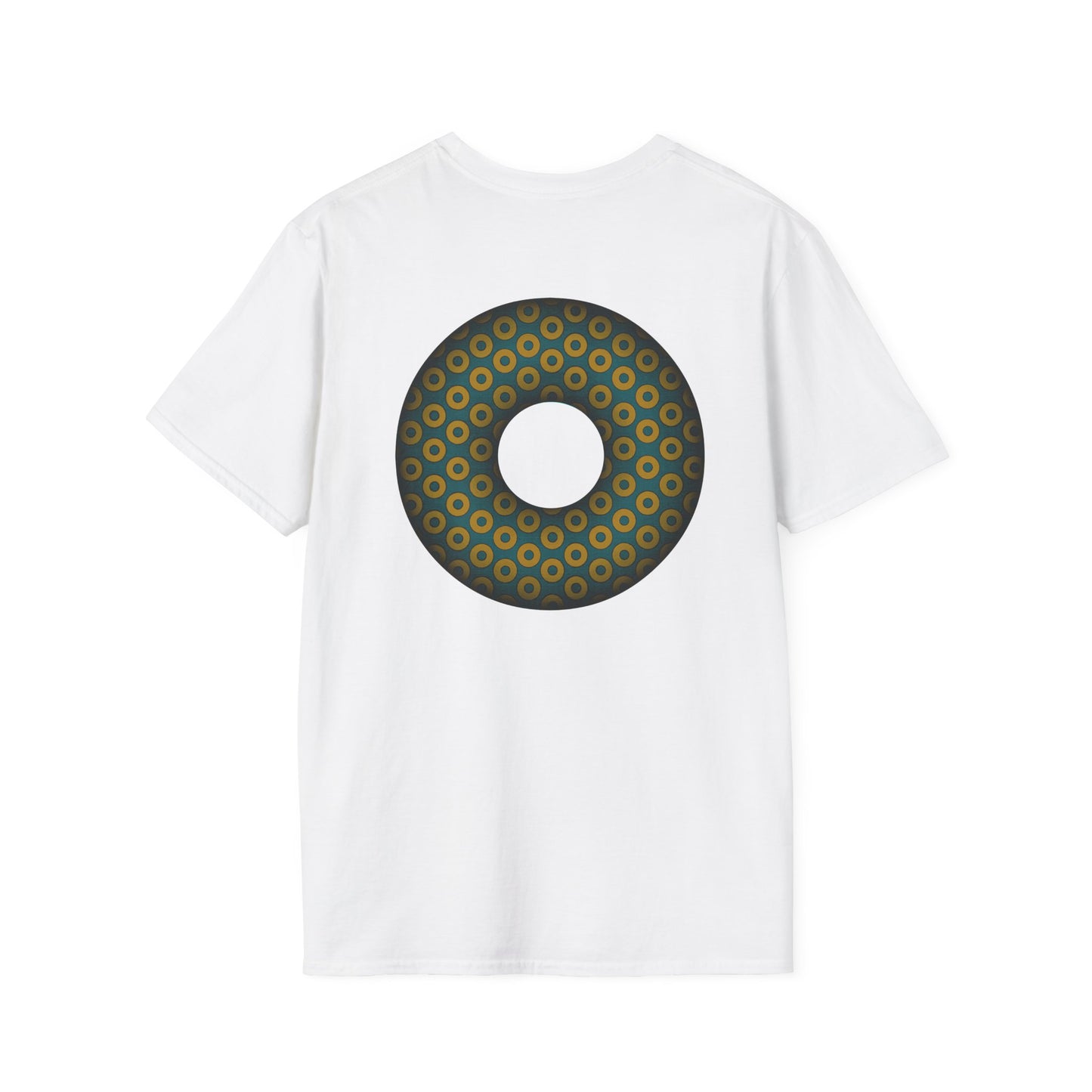 Plain Donuts/Unisex Soft-Style - "Plain Paradoxical Grided Donuts" - midnight gold/midnight teal donuts