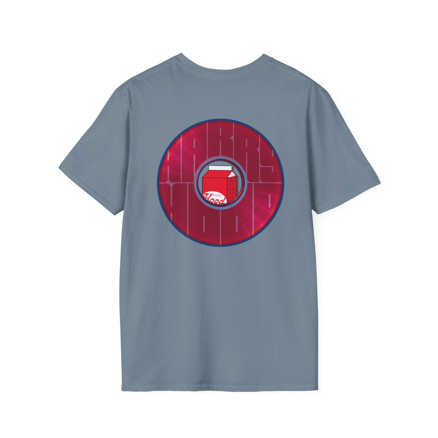 Classic Donut Tee - Unisex Soft-Style - "Harry Left His Shirt" - series 1.0  - variant 3 - red/magenta donut - w/milk