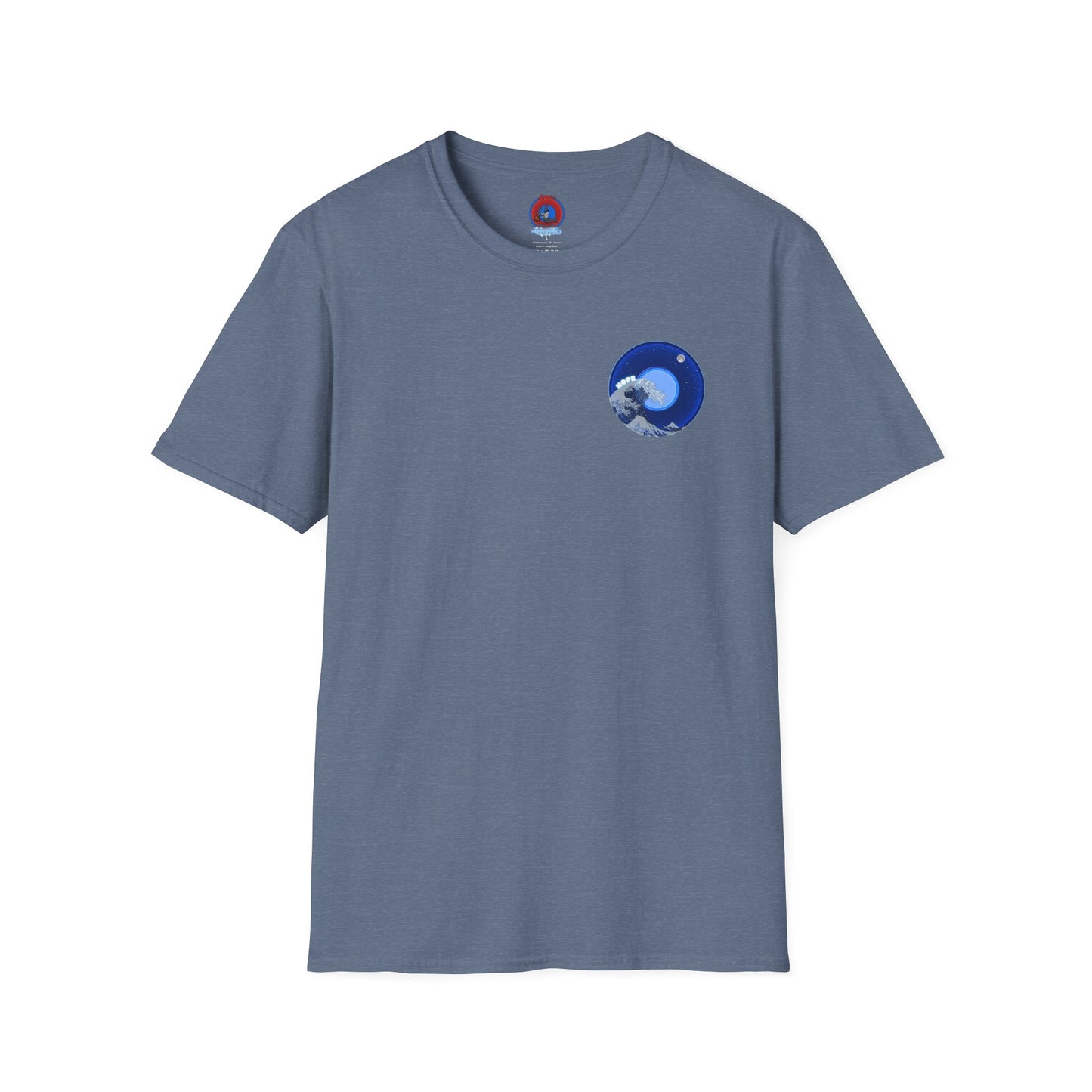 Classic Donut Tee - Unisex Soft-Style - "The Hopeful Waving Donut" - vivid blue donut