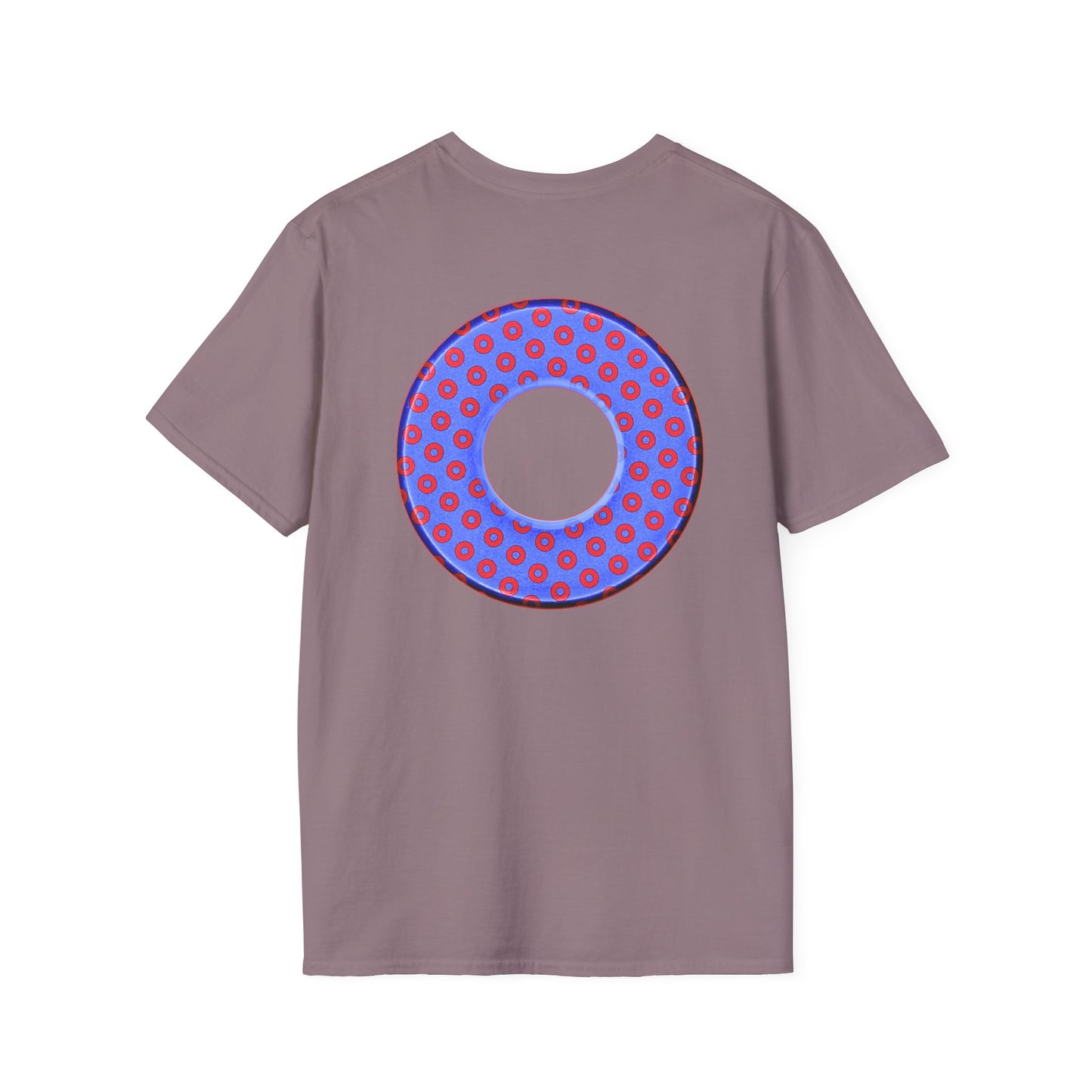 Plain Donuts/Unisex Soft-Style - "Plain Electric Paradoxical Donuts" - light royal blue/red donuts