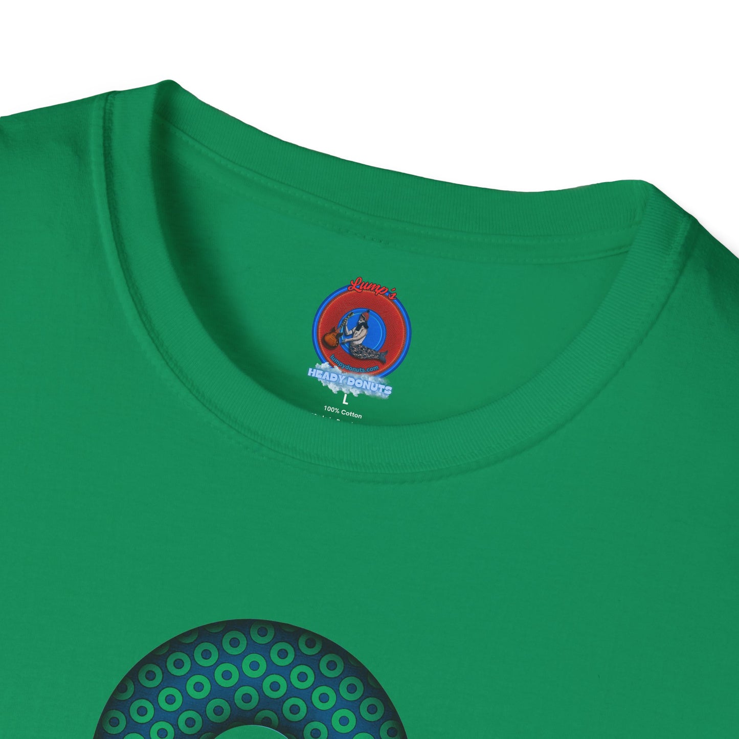 Plain Donuts/Unisex Soft-Style - "Plain Paradoxical Grided Donuts" - light green/midnight teal donuts