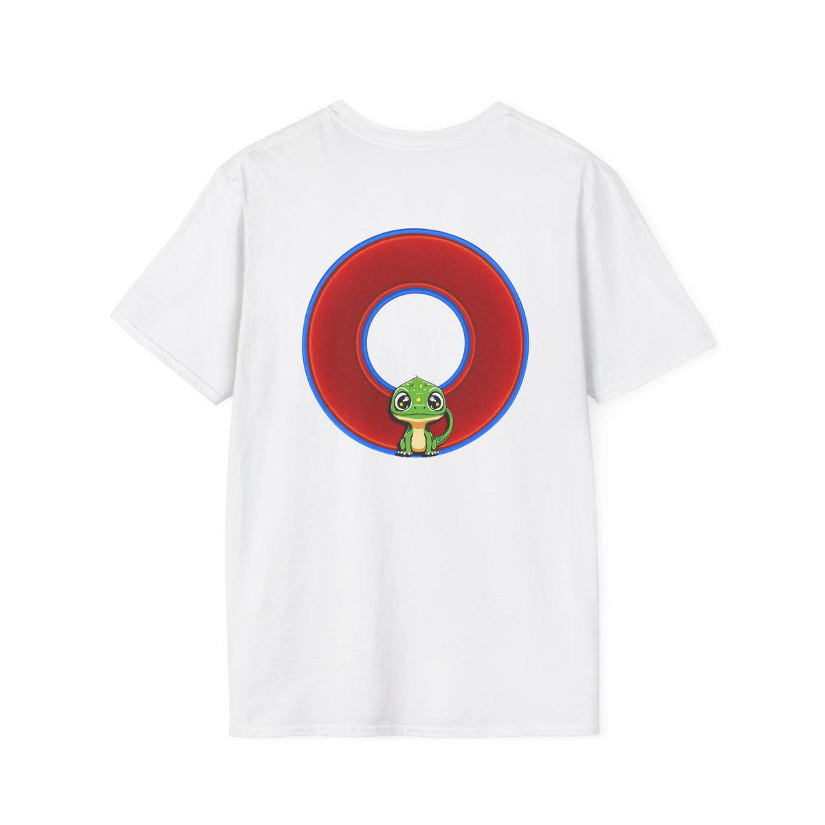 Classic Donut Tee - Unisex Soft-Style - "Little Baby Rutherford's Splendorous Tee" - vivid red donut