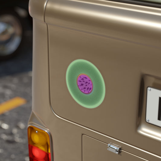 Donut Bumper/Outdoor Sticker - "If I'm Swimming By " -pastel green phatty donut - variant 2 - [Die-Cut] 6"x 6"