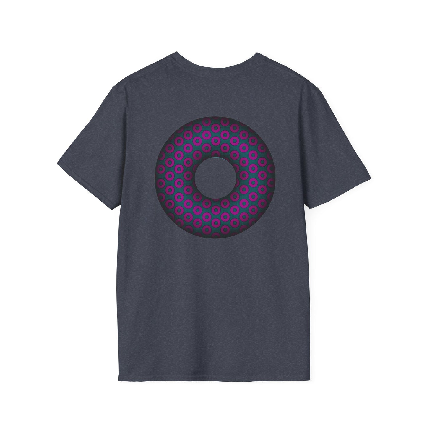 Plain Donuts/Unisex Soft-Style - "Plain Paradoxical Grided Donuts" - dark magenta/faded navy donuts